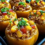 Teriyaki Pineapple Chicken and Rice Stuffed Peppers: A Sweet and Savory Meal