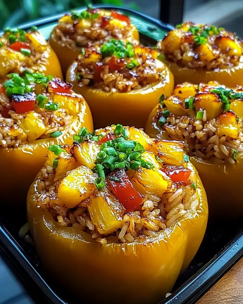 Teriyaki Pineapple Chicken and Rice Stuffed Peppers: A Sweet and Savory Meal